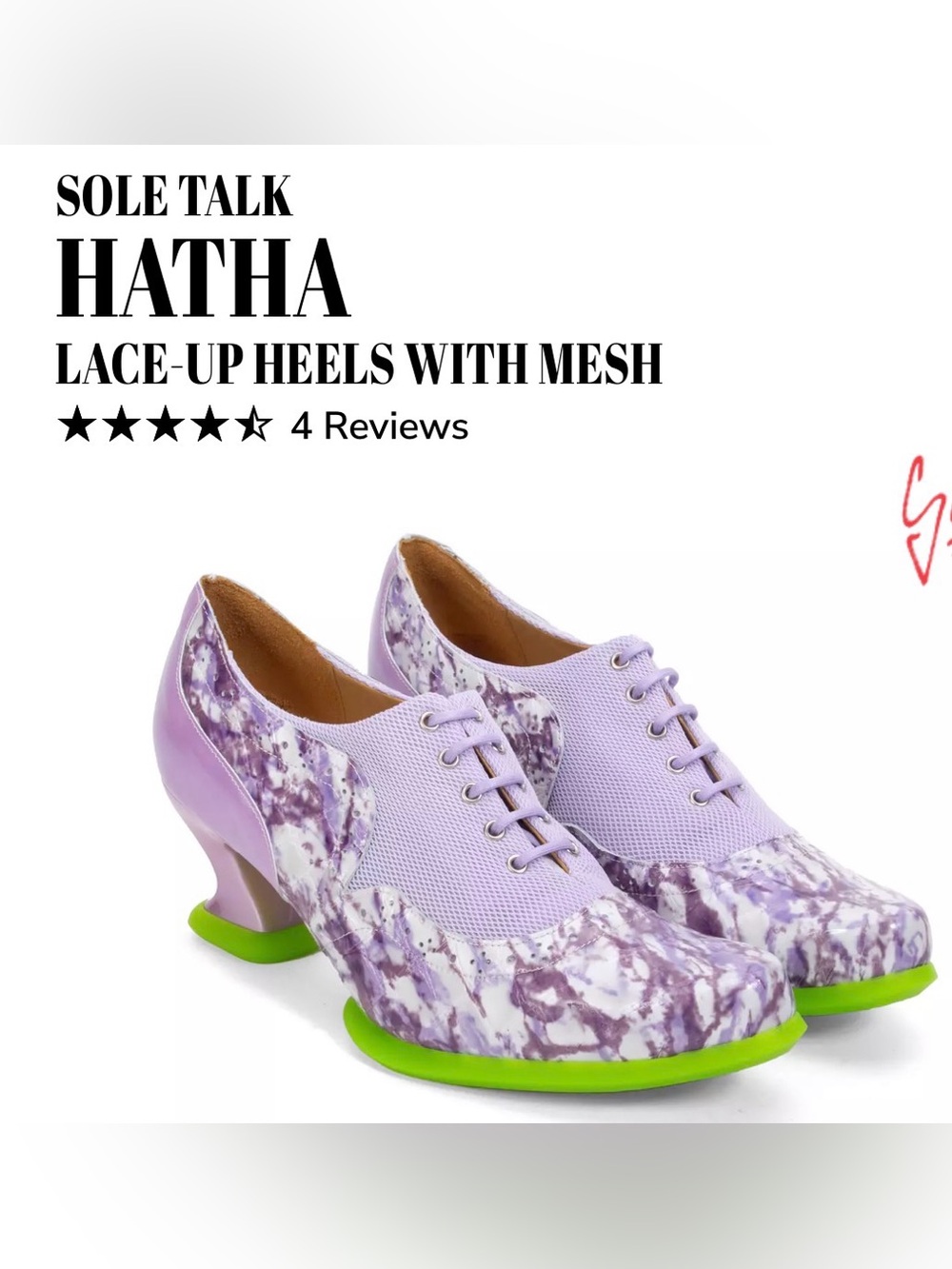 Fluevog LIKE NEW Sole Talk Hatha lavender leather/mesh croc embossed lace-up-7.5